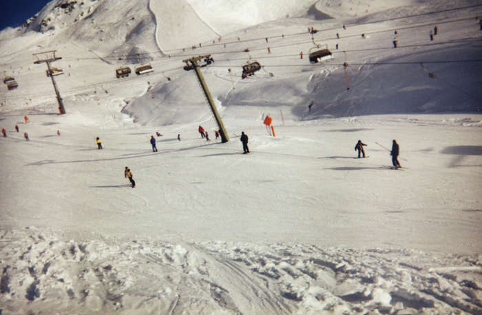 Snowboarden im Skigebiet von Ischgl